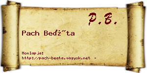 Pach Beáta névjegykártya