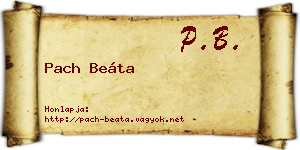 Pach Beáta névjegykártya